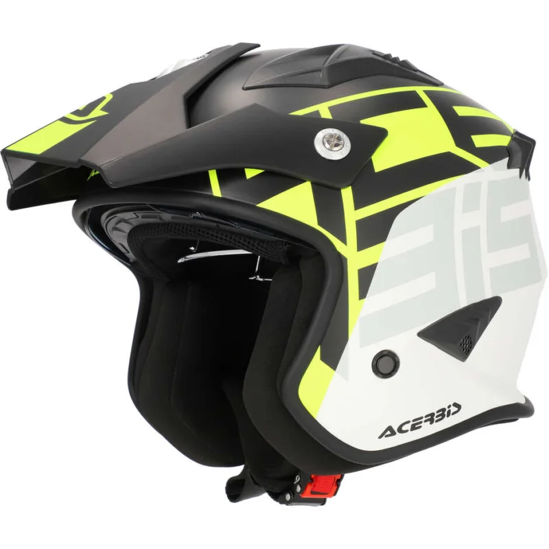 Casco Moto Jet Acerbis Aria 2206 Graphic Nero Giallo Fluo Offerta Limitata