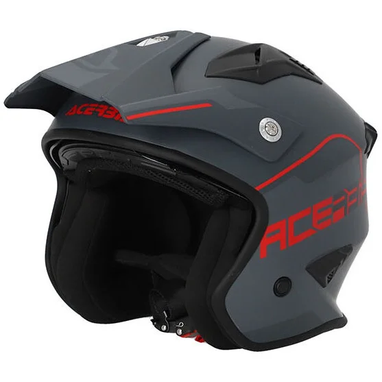 Casco Moto Jet Acerbis Aria 2206 Grigio Rosso Pagamento Sicuro