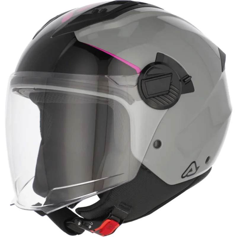 Ultimissimo Modello Casco Moto Jet Acerbis Levante Grigio Rosa