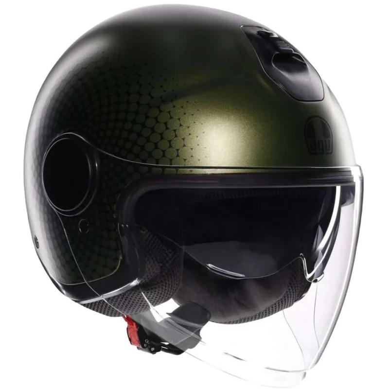 Casco Moto Jet AGV ETERES ANDORA Opaco Verde Nero Must-Have