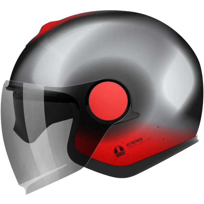 Offerta Lampo Casco Moto Jet AGV ETERESLEVANTO Nero Silver Rosso