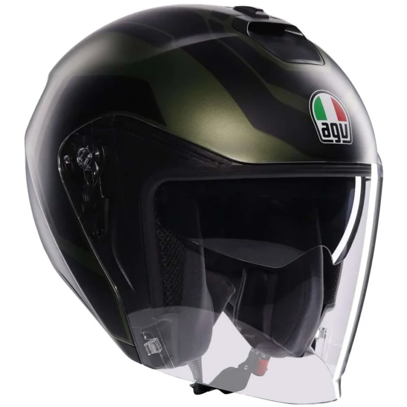Quantità Limitata Casco Moto Jet AGV IRIDES SAKAI Opaco Verde Nero