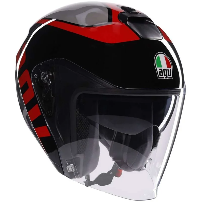 Casco Moto Jet AGV IRIDES VALENZA Opaco Grigio Nero Rosso Offerta