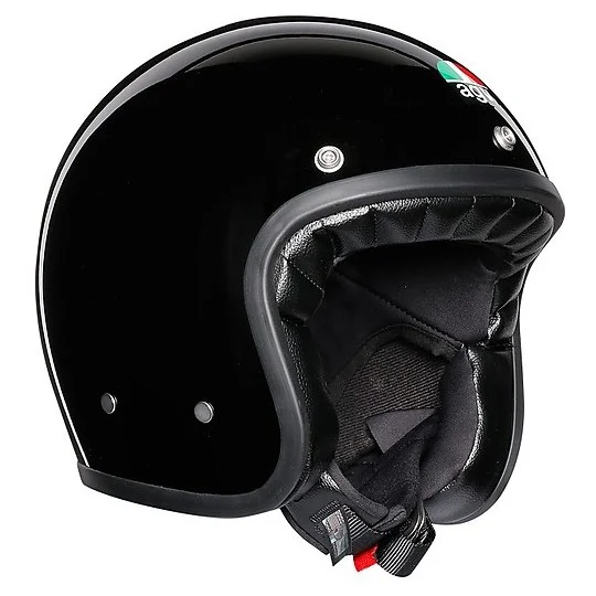 Casco Moto Jet Agv Legend X70 Mono Nero Lucido A Buon Prezzo