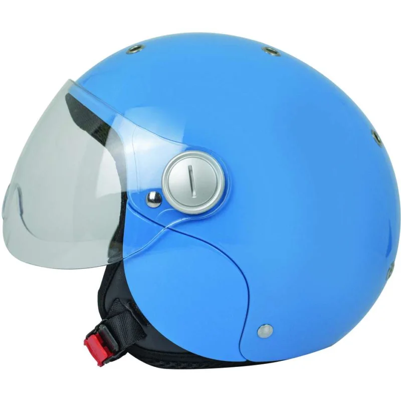 Casco Moto Jet Bambino Bhr 816 Baby Azzurro Opaco Prezzo Ridotto