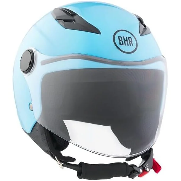 Reso Gratuito Casco Moto Jet Bambino BHR 838 CHILDREN Azzurro