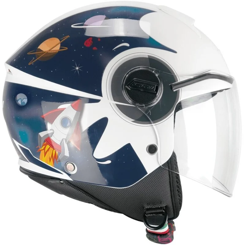 Compra Online Casco Moto Jet Bambino CGM261S MINI SPACE Blu Bianco