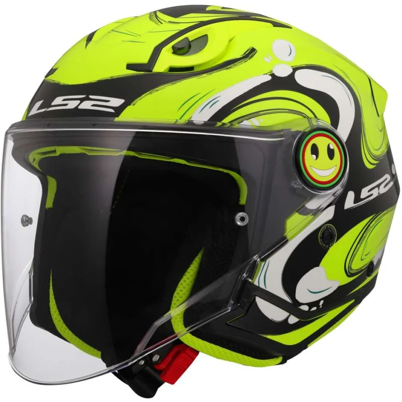 Casco Moto Jet Bambino LS2 OF622 FUNNY II GLUP Giallo Fluo Promo Stagionale