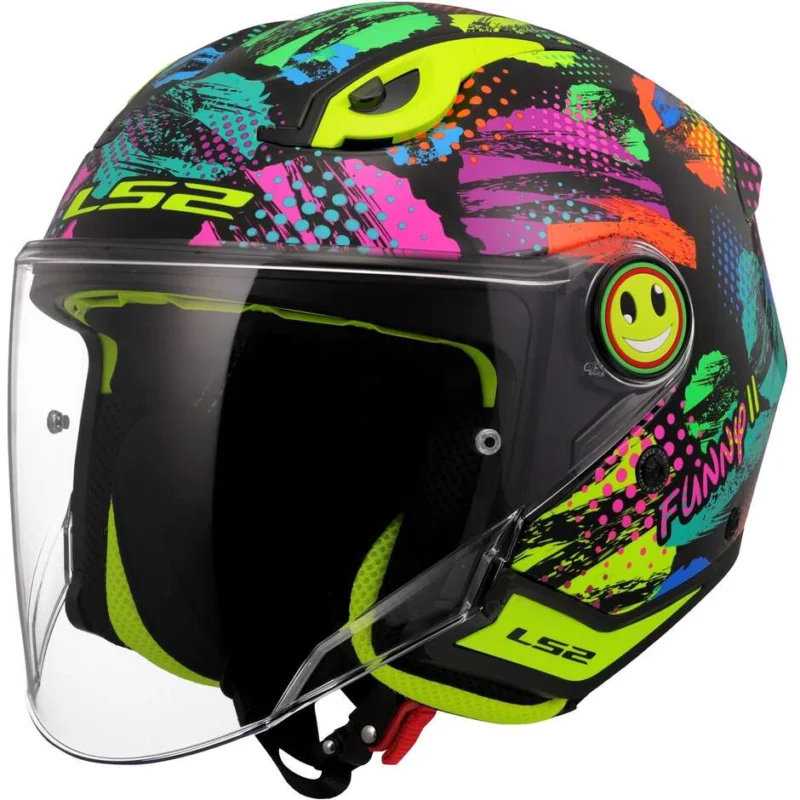 Casco Moto Jet Bambino LS2 OF622 FUNNY II JOY Nero Direttamente Dal Produttore