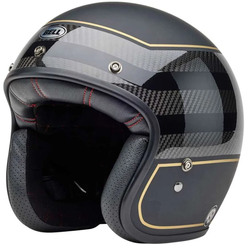 Casco Moto Jet Bell CUSTOM 500 CARBON ROLAND SAND THE REDONDO Opaco Nero Lucido Spedito Oggi
