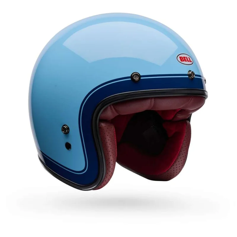 Affare Casco Moto Jet Bell CUSTOM 500 CRATE Blu Ghiaccio