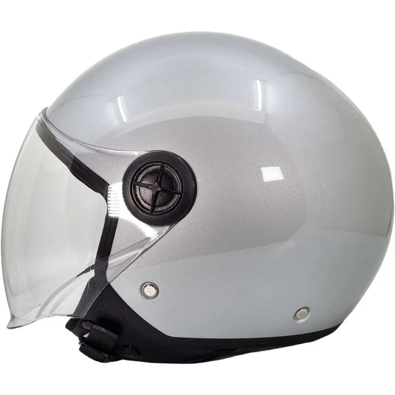 Casco Moto Jet Bhr 832 Minimal Silver Lucido Non Perdere