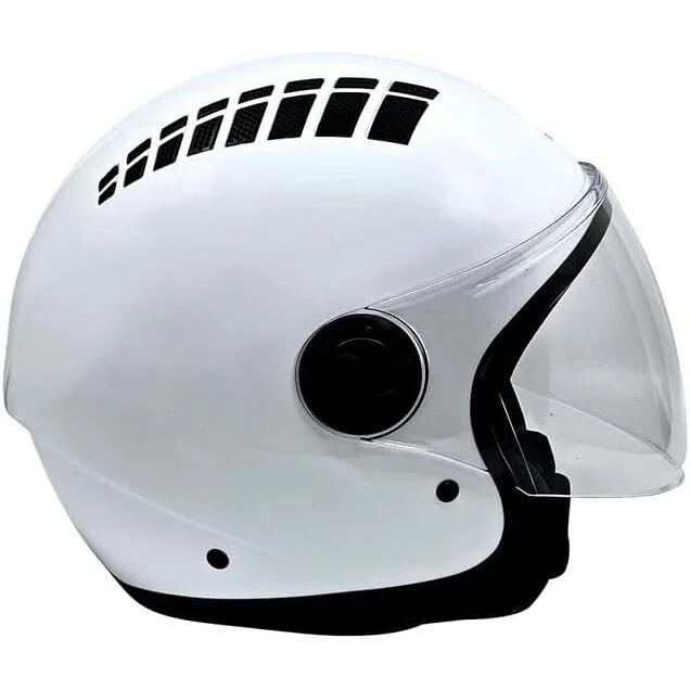 Casco Moto Jet Bhr 834 Flow Areato Bianco Lucido Spedizione Gratuita