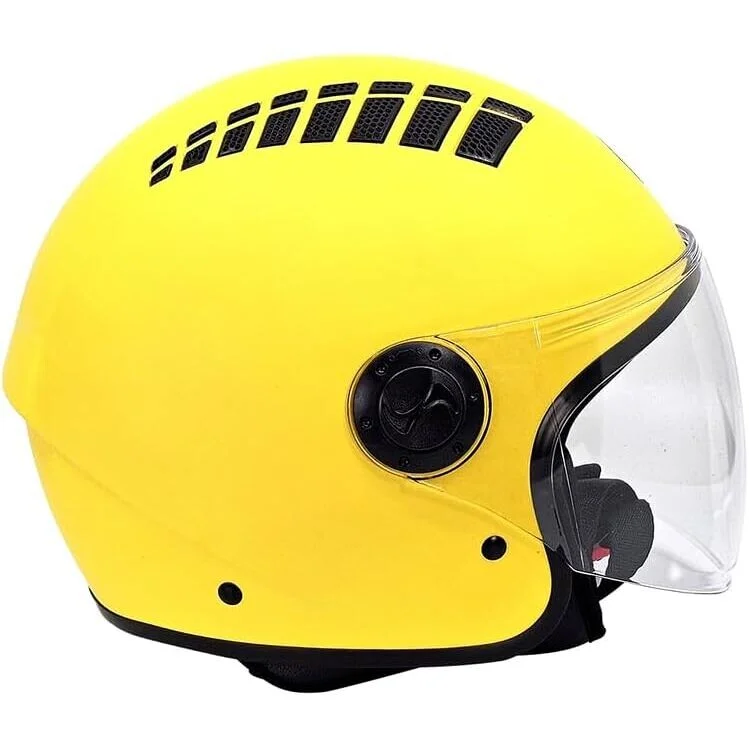 Casco Moto Jet Bhr 834 Flow Areato GIallo Opaco Professionale