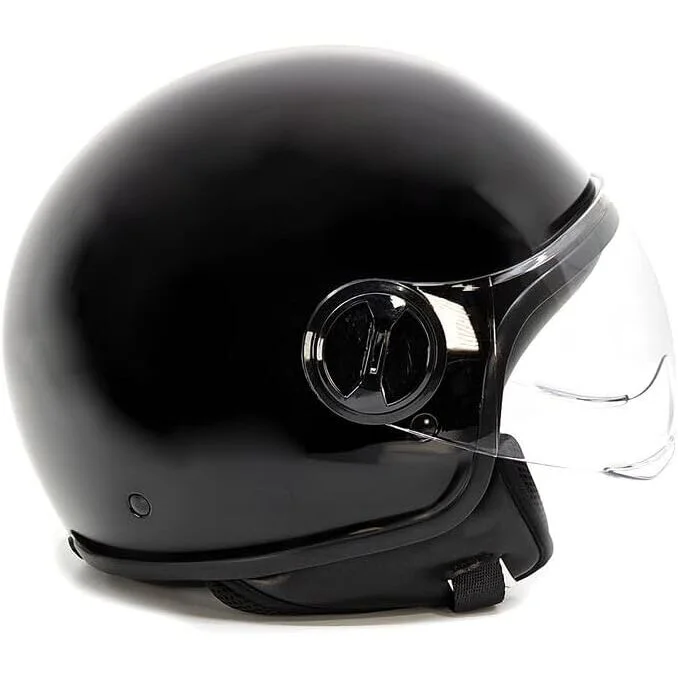 Spedizione Gratuita Casco Moto Jet Bhr 835 Special Nero Metallizzato