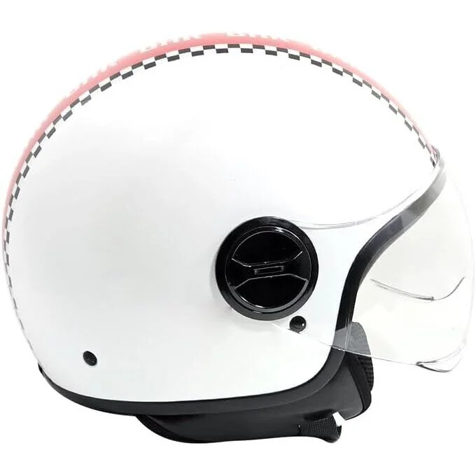 Casco Moto Jet Bhr 835 Special Rush Bianco Rosso Direttamente Dal Produttore