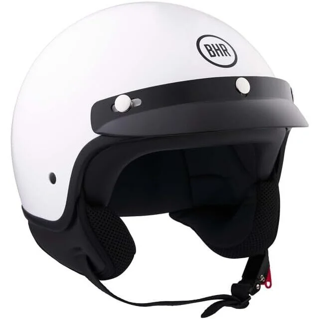 Casco Moto Jet BHR 839 3 BOTTONI Bianco Ultime Pezzi