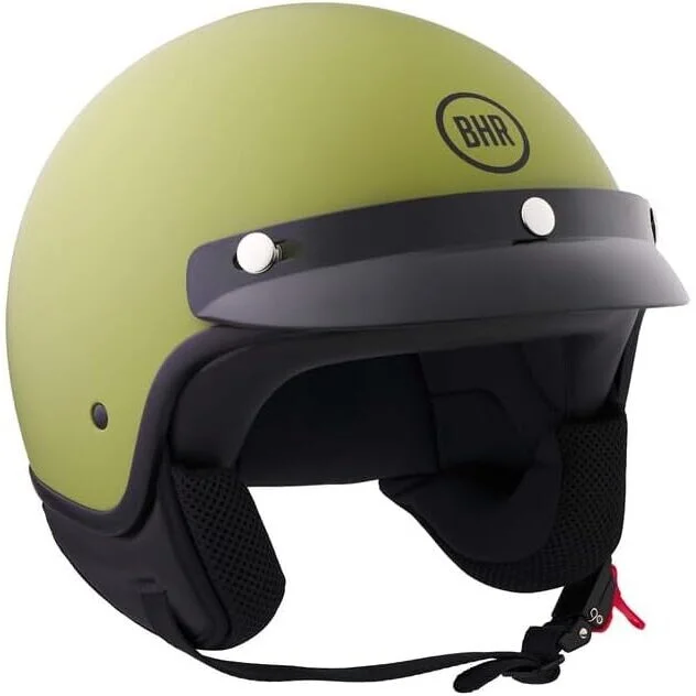 Casco Moto Jet BHR 839 3 BOTTONI Verde Opaco Direttamente Dal Produttore