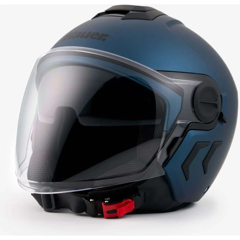 Casco Moto jet Blauer Doppia Visiera DJ-01 Mono Blu Opaco Acquista Ora