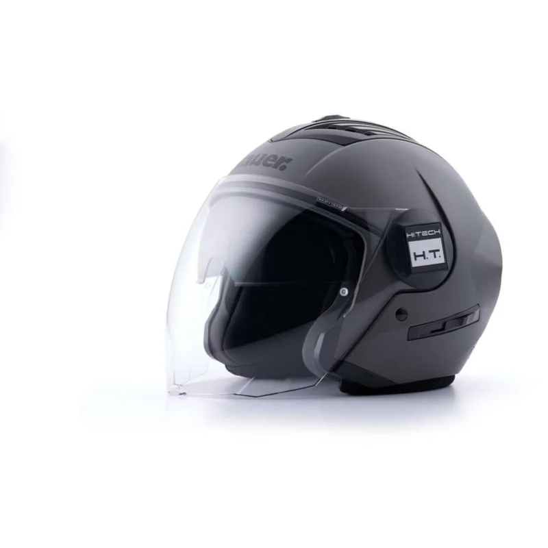 Casco Moto Jet Blauer Doppia Visiera Real Mono Antracite Opaco Spedizione Gratuita