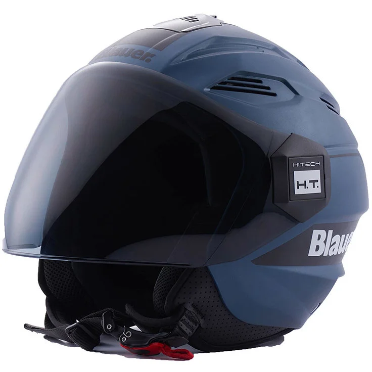 Spedito Oggi Casco Moto Jet Blauer HT Brat Blu Indigo Nero