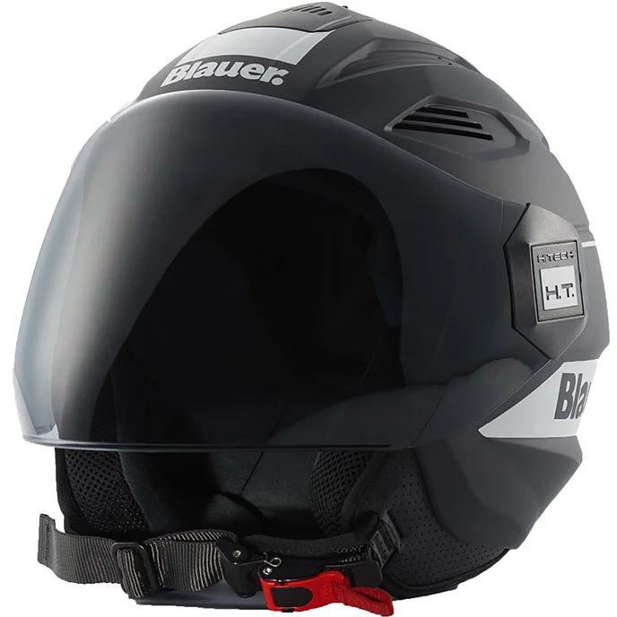 Casco Moto Jet Blauer HT Brat Nero Opaco Bianco Prezzo Ridotto