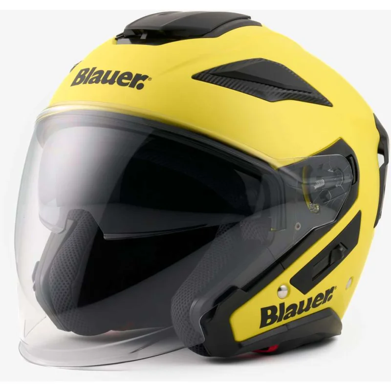 Offerta Limitata Casco Moto Jet Blauer JJ01 Doppia Visiera Mono Giallo