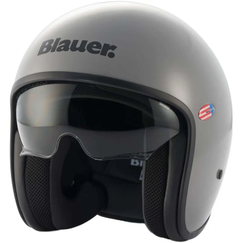 Casco Moto Jet Blauer Pilot 1.1 HT In Fibra Mono Grigio Opaco Offerta Lampo