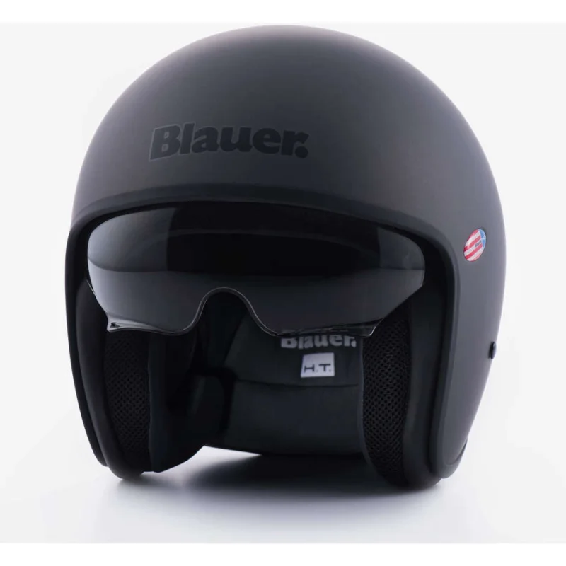 Casco Moto Jet Blauer Pilot 1.1 HT In Fibra Mono Titanio Opaco Prezzo Basso