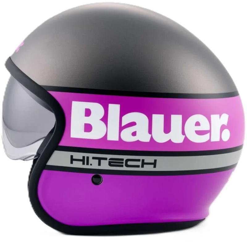 Nuova Collezione Casco Moto Jet Blauer Pilot 4.0 Titanio Fucsia Opaco