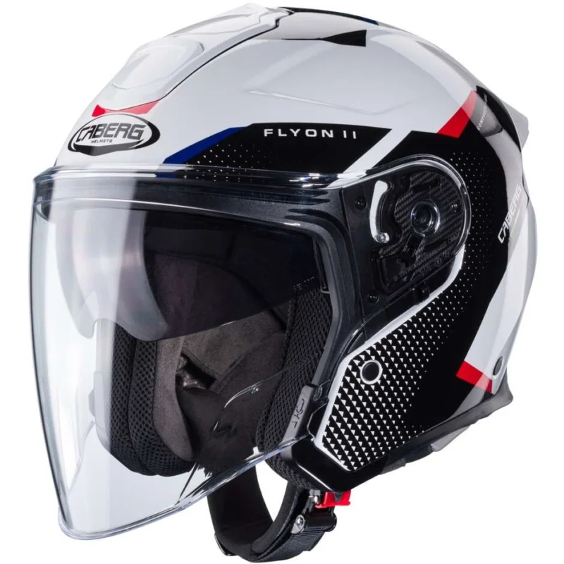 Casco Moto Jet Caberg FLYON II BOSS Bianco Rosso Blu Acquista Ora