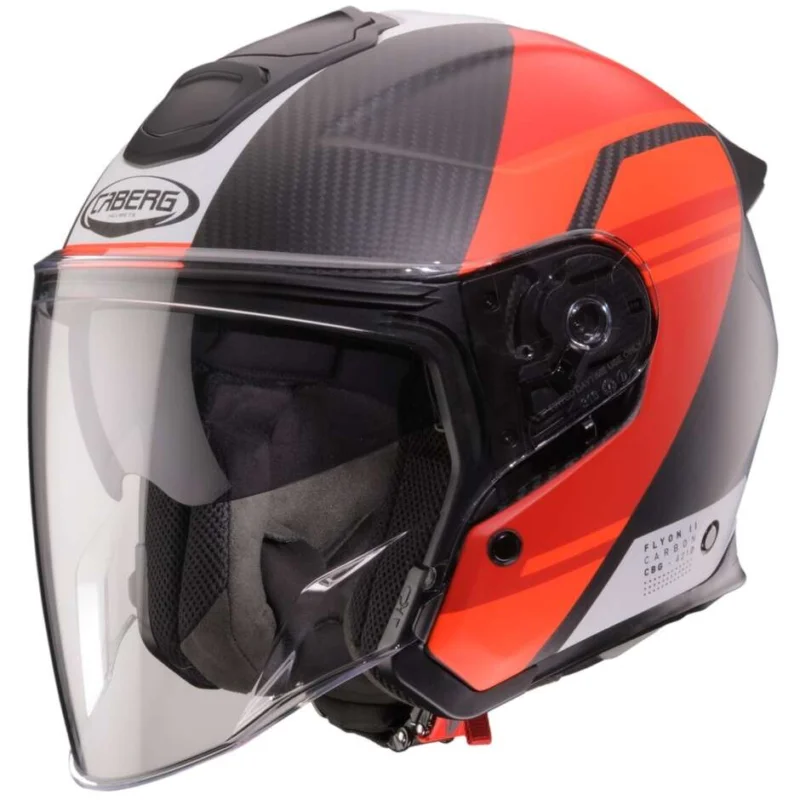 Nuova Collezione Casco Moto Jet Caberg FLYON II MATT CARBON ADDICT