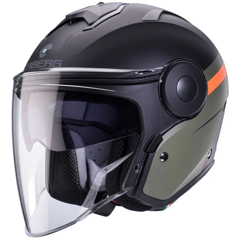 Casco Moto Jet Caberg SOHO ZEPHYR Nero Opaco Verde Militare Arancio Acquista Ora