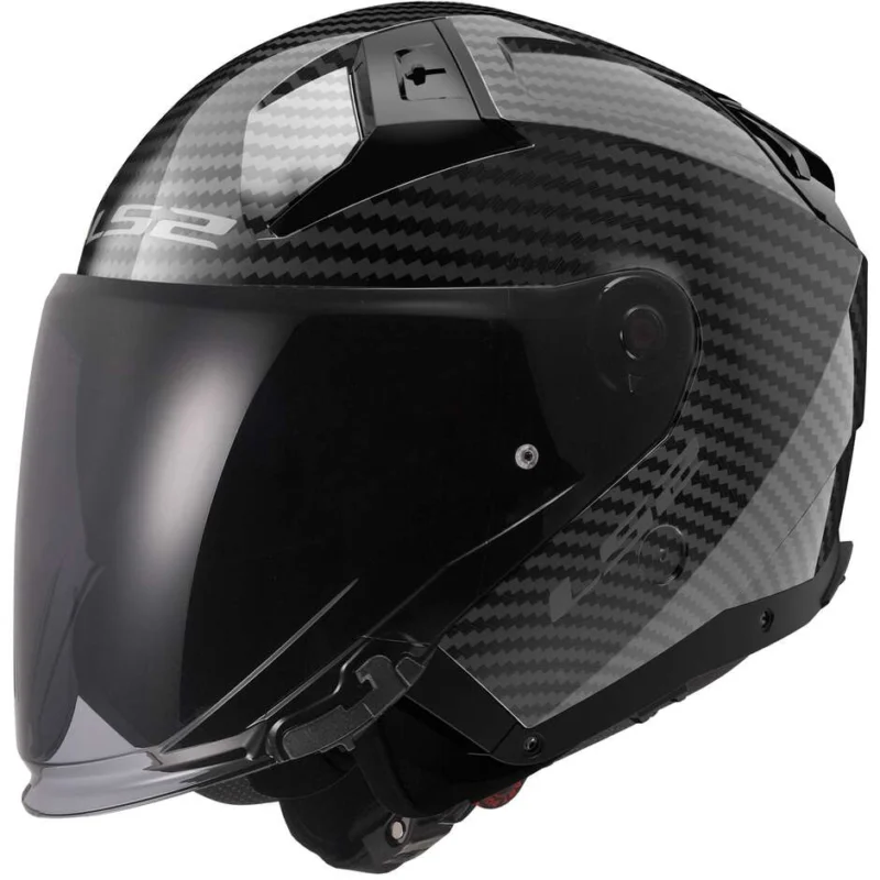 Spedizione Gratuita Casco Moto JetCarbonio Ls2 OF603 INFINITY 2 CARBON Solid Carbonio Lucido