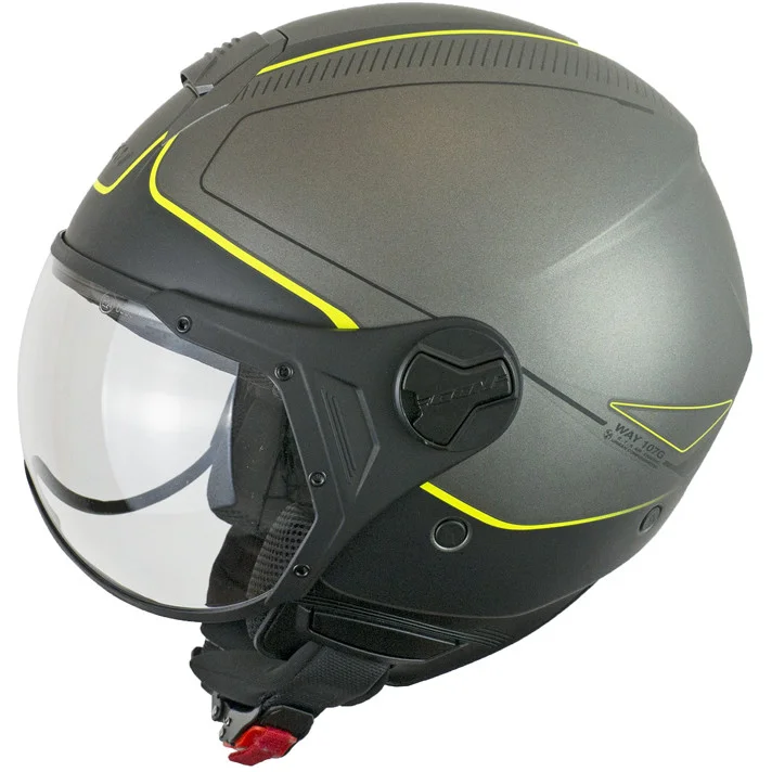 Occasione Casco Moto Jet CGM 107G FLORENCE Way Antracite Giallo Fluo Satinato Visiera Sagomata