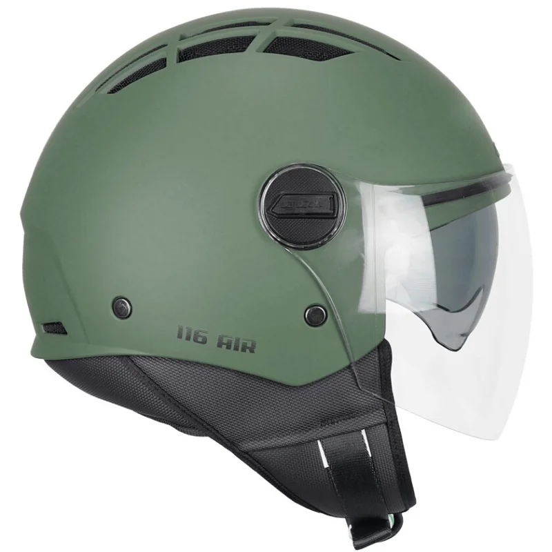 Casco Moto Jet CGM 116A AIR MONO Verde opaco Non Perdere