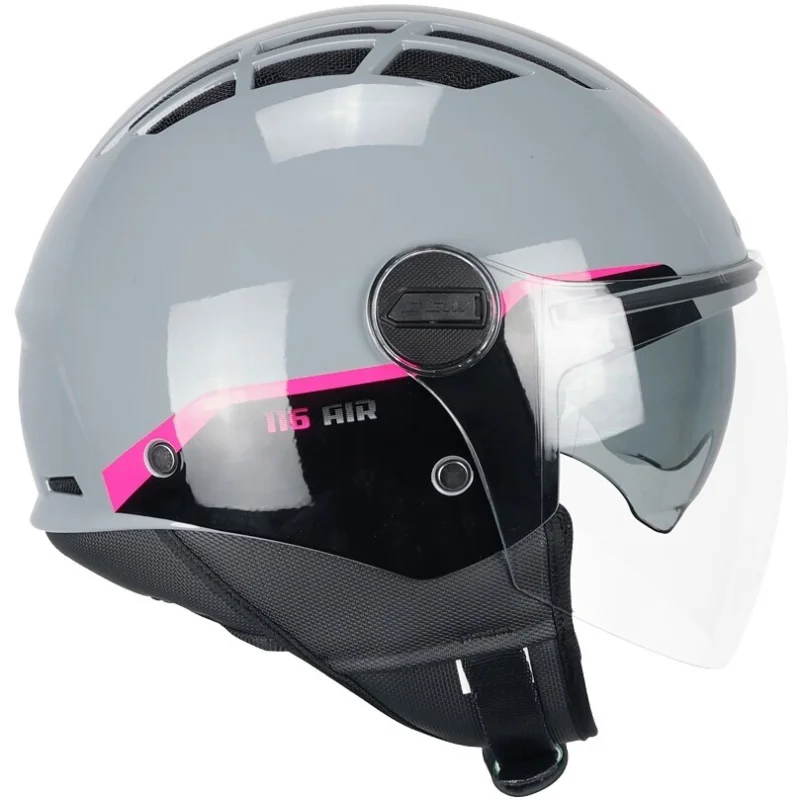 Acquista Ora Casco Moto Jet CGM 116G AIR BICO Grigio Fucsia fluo