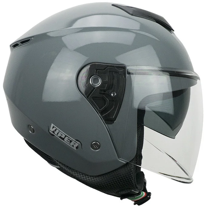 Casco Moto Jet CGM 125a VIPER MONO Grigio Lucido Pagamento Sicuro