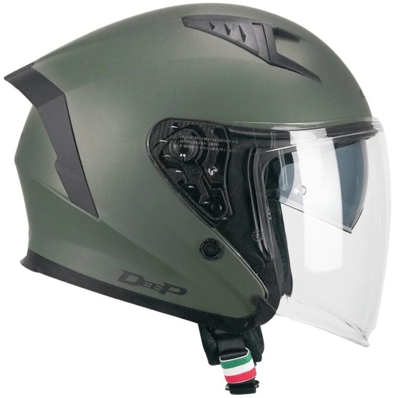 Casco Moto Jet CGM 127A DEEP MONO Verde opaco Esclusivo