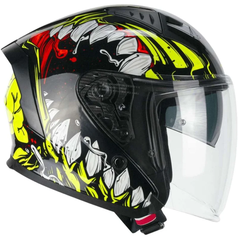 Casco Moto Jet CGM 127X DEEP FREAKER Nero Giallo fluo Solo Oggi