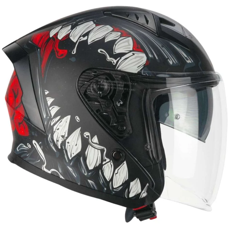Spedizione Gratuita Casco Moto Jet CGM 127X DEEP FREAKER Nero Rosso opaco