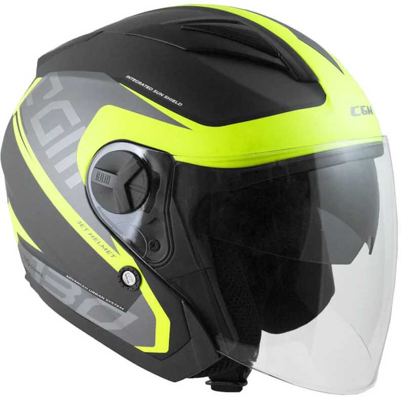 Occasione Imperdibile Casco Moto Jet CGM 130s APACHE Nero Giallo Fluo