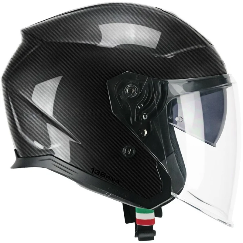 Casco Moto Jet CGM 136C RNA PRO Carbon Nero Pagamento Sicuro