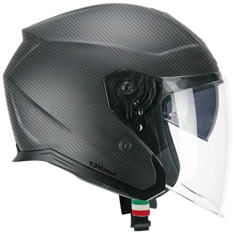 Casco Moto Jet CGM 136C RNA PRO Carbon Nero opaco Pagamento Sicuro