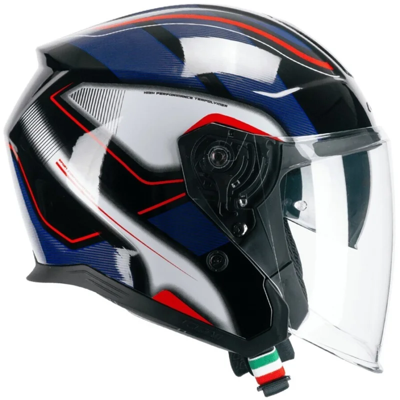 Compra Adesso Casco Moto Jet CGM 136G RNA SPORT Nero Rosso Blu