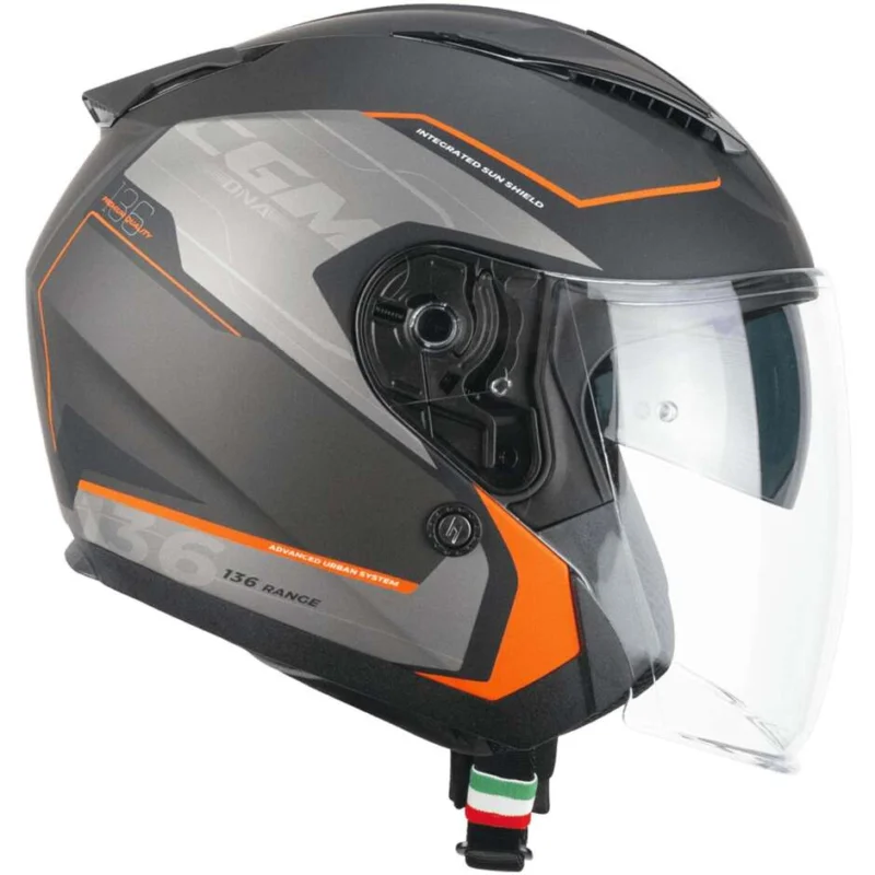Bestseller Casco Moto Jet CGM 136S DNA APACHE Grafite Arancione opaco
