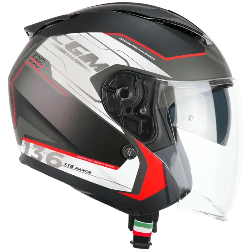 Offerta Casco Moto Jet CGM 136S DNA APACHE Nero Rosso opaco