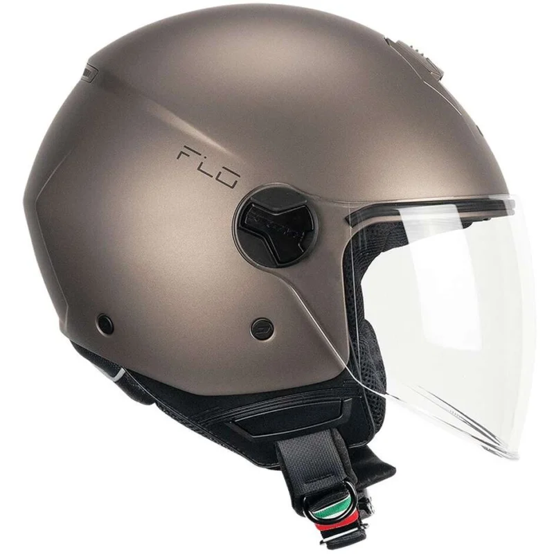 Casco Moto Jet CGM 167A FLO MONO Tortora satinato lunga Spedizione Espresso