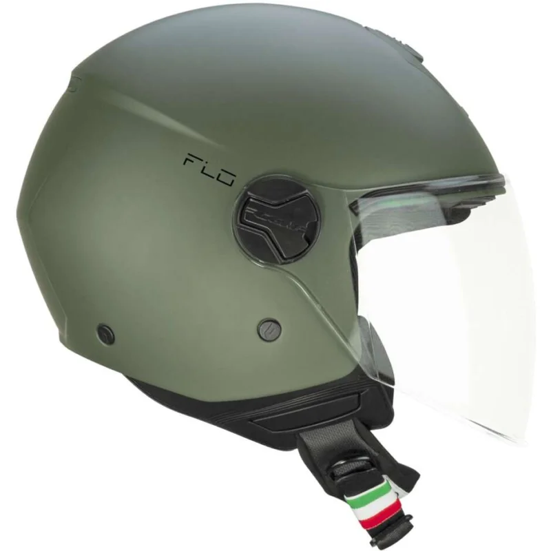 Casco Moto Jet CGM 167A FLO MONO Verde Opaco - Visiera Lunga Spedito Oggi