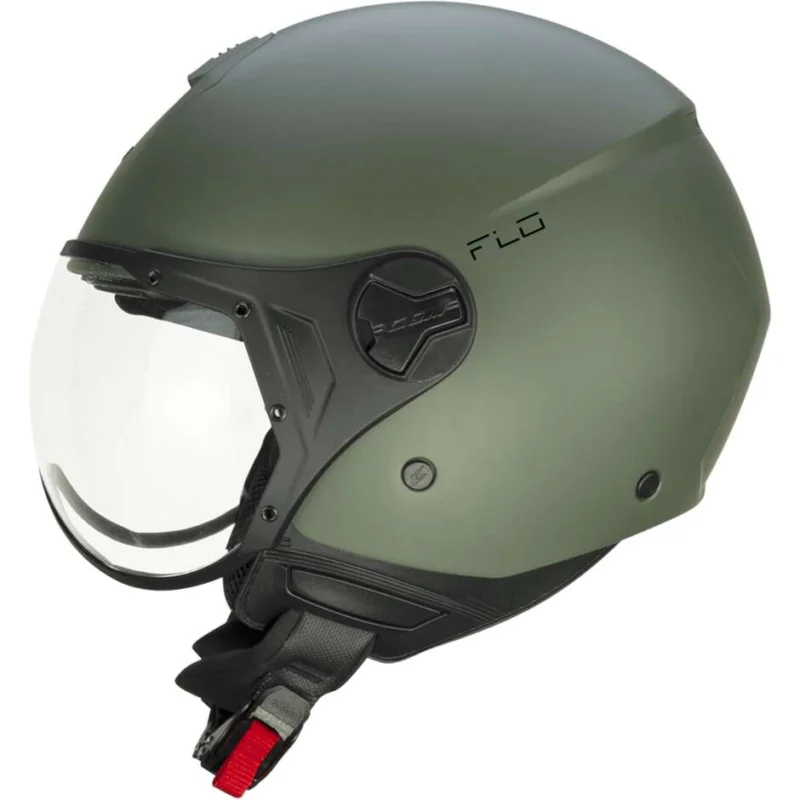 Nuova Collezione Casco Moto Jet CGM 167A FLO MONO Verde Opaco - Visiera Sagomata